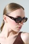 Women's Brown Frame Brown Glass Gold Handle Detailed Sunglasses - 6