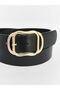 Black leather-look women's belt from gulis clothing - 2