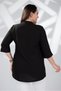 Women's Plus Size Buttoned-High Neck Blouse Black - 8