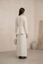 Fly Cupra Fabric Ribbon Detailed Gathered Blouse Skirt Set - 5