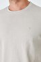 Beige Micro Patterned Basic Men's T-Shirt - 7