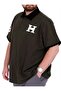 Large Size Men's T-Shirt Polo Collar H Brouded C25312 Khaki - 3