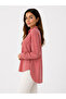 Women's Dusty Rose Viscose Shirt with Long Back Cut, Pockets and Buttons - - 2