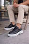 Zrj06 Premium Lace-Up Men's Casual Sports Classic Shoes - Black and White - 5
