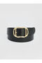 Black leather-look women's belt from gulis clothing