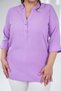 Women's Plus Size Buttoned-High Neck Blouse Lilac - 4