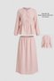 Fly Cupra Fabric Ribbon Detailed Gathered Blouse Skirt Set - 4