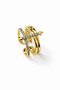 Adjustable Gold Color Zircon Stone Arrow Ring Acr0134 - 3