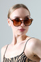 Women's Leopard Frame Brown Glass Sunglasses - 4
