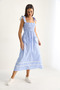 Women's Blue and White Striped Gipeli Midi Dress with Chest Detail, Tie-Strap Design, and Pocket Detail 35510 60286177. - 3