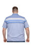 Men's Large Size Melange Ice Blue Polo Collar Short Sleeve Gradient T-Shirt 3Xl-4Xl-5Xl-6Xl - 3