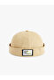 Cotton Label Detailed Visorless Hat