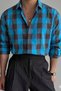 Men's Plaid Shirt Slim Fit Cotton Long Sleeve Casual Stylish Shirt