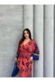 Women's Patterned Kimono Sleeve Maxi Dress - Bohemian Summer Chic Dress - 2