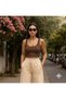 Women's 2-Piece Cotton Camisole Ribbed Fabric Thick Strap Square Neck Athlete - 2
