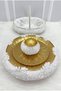 White Vip Appliqued Velvet Henna Night Tray Basket Bridal Team, Engagement Wedding Promise Circumcision