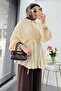 Premium Design Skirt Flounced Voile Tunic - Cream - 5
