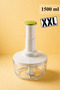 Dora XL Manual Chopper Rondo 1500 ml |   Push-Type Vegetable Chopper with Bowl, 3 Blades, Non-Slip Base