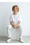 Boys' Cotton Linen Black and White Pinstripe Carrot Pants - 4