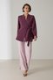 Vişne Slim Fit Jacket with Sleeve Detail and Tie Detail at the Waist