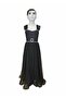 Silvery Belted Travel-Length Evening Dress - 2