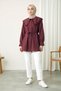 Baby Collar Scalloped Modal Tunic -Burgundy