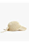 Straw Hat with Tie Back and Bow Detail - 2