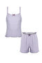 Girl's Cotton Bowknot Strap Shorts Pajama Set - 5