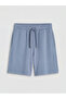 Blue Elastic Waist Soft Touch Women's Shorts