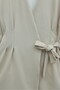 Imported Crepe Double Suit with Pencil Pants and Cross-Tied Front - Beige - 2