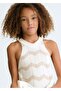 Girl's Knitted Dress Cream 6907 - 2