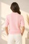 Women's Pink Polo Collar Knitwear Blouse Cotton Viscose Blend Soft Textured Daily Comfortable Cut - 6