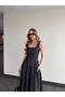Black Polka Dot Queen Dress with Bow at the Waist - 5107 - 5