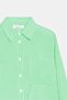 Green Wrapped Detailed Striped Shirt - 3