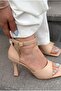 Arnel Nude Matte Leather Women's Heeled Sandals - 6