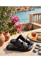 Men's Genuine Leather Slippers Black - 8