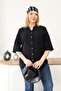 Plus Size Linen Shirt with Lace Detail on the Back - 2