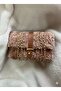 Canvas Handmade Women's Shoulder Bag with Chain Detail - 2