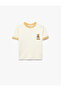 Dog Embroidery Detailed Short Sleeve Crew Neck Cotton T-Shirt - 4