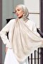Satin Textured Janjanlı Evening Dress Shawl Bej 102 - 3