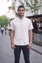 Men's Muslin Fabric Oversized Summer Shirt with Stand Collar Breathable Relaxed Fit Casual Shirt - 2