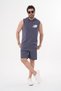 Men's Gray Black Sleeveless Hooded Zippered Sweatshirt Sports Vest 1