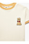 Dog Embroidery Detailed Short Sleeve Crew Neck Cotton T-Shirt - 6