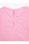 Crew Neck Short Sleeve Embroidered Blouse - 3