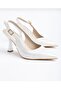 Women's Buckle Pointed Toe Stylish Heeled Shoes - 4