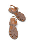 Women's Genuine Leather Ankle Strap Buckle Closed Front Suede Daily Sandals Gines Mink Suede - 5