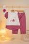 Baby girl 3-piece heart & bunny embroidered bandana top & bottom set - summer 100% cotton - 0-3-6-9 months - 2