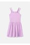 Girl's Ribbed Knit Dress Lilac 6916 - 2