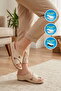 Beige Heel Gel Supported Anatomical Women's Slippers 09-063 Z