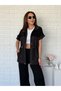 Black short sleeve parachute modal set with drawstring - 7